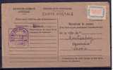 France, Service N° 15Aa Sur Carte Questionnaire - Covers & Documents