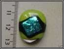 Cabochon Vert Sur Feuille D´argent Environ 22x19mm - Parels