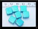 Perle Cube (1) En Véritable Turquoise Bleue 10 X 10mm - Perlas