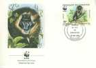 W0501 Mandrill Papio Leucophaeus 1988 Cameroun FDC Premier Jour WWF - Apen