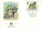 W0499 Mandrill Papio Leucophaeus 1988 Cameroun FDC Premier Jour WWF - Monkeys