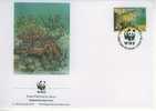 W0736 Langouste  Rouge Panulirus Elephas Aurigny 1993 FDC Premier Jour WWF - Schalentiere