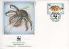 W0662 CRABE DES COCOTIERS BIRGUS LATRO Ocean Indien 1993 WWF FDC Premier Jour - Crostacei