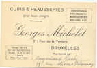 BRUXELLES - Carte De Visite Des Ets G. MICHELET Cuirs Et Peausseries (K115) - Tickets & Toegangskaarten