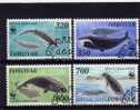 Faroër Féroe 1990 Yvertn° 197-200 (°) Oblitéré Used WWF Baleines Cote 12 Euro - Oblitérés