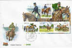 IRLANDA-   - FDC Con Foglietto E Annullo Figurato 2/4/98 Corse Cavalli - Horses