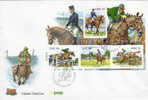 IRLANDA-   - FDC Con Foglietto E Annullo Figurato 2/4/98 Corse Cavalli - Reitsport