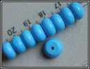 Lot De 5 Perles Rondelles En Véritable Turquoise Bleue Environ 6x10mm - Parels