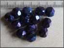 Lot De 10 Perles En Cristal De Bohème Iris Blue 6 Mm - Perlen