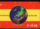 Spain Prepaid Flag And Globe Earth - Commemorative Advertisment