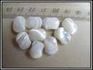 Lot De 3 Perles De Véritable Nacre Blanche 14x10x3mm - Pearls