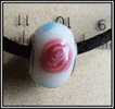 Perle De Luxe Artisanale - Lampwork - Sur Base Métal Style Pandora Gros Trou Fond Blanc - Pearls