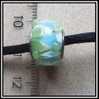 Perle De Luxe Artisanale - Lampwork - Sur Base Métal Style Pandora Gros Trou Fond Pastel - Pearls