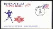 USA  1992 SPORTS - SUPER BOWL -BUFFALO BILLS     SPECIAL COVER   & CACHET # 5266 - Petanque