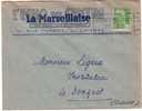 Marianne De Gandon 5f Vert Clair Yvert 809 Seul Sur Lettre, 1949 - 1945-54 Marianne Of Gandon