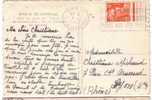 Marianne De Gandon 12f Orange Yvert 885 Seul Sur Carte Postale, Omec Paris XV De 1952 - 1945-54 Marianne (Gandon)