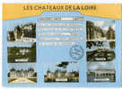 {32488} Les Chateaux De La Loire , Multivues . Loches Cheverny Chenonceau Chambord Chinon Blois . Circulée En 1963 - Pays De La Loire