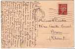 Pétain 1f20 Brun Seul Sur Carte Postale, Omec Marseille 1942 - 1941-42 Pétain