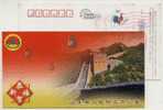 China 2005 Shandong Civil Air Defense Office Pre-stamped Card Helicopter And The Great Wall - Helicópteros