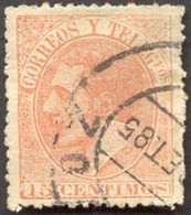 Pays : 166,6 (Espagne : Royaume (3) (Alphonse XII (1875-1886)))  Yvert Et Tellier N° :   193  (o) - Usati