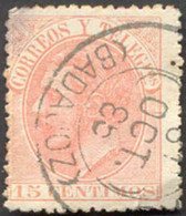 Pays : 166,6 (Espagne : Royaume (3) (Alphonse XII (1875-1886)))  Yvert Et Tellier N° :   193 A (o) - Oblitérés