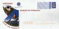 Entier / Stationery / PSE - PAP MARTINIQUE - Fort De France, Journée Du Patrimoine - PAP: Ristampa/Logo Bleu