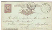 CPA - UNIONE POSTALE UNIVERSALE - CARTOLINA ITALIANA PER L´ESTERO - CENTESIMI DIECI - 5 / 11 / 1885 - DESTINATION MENTON - Ganzsachen