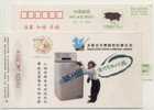 China 2001 Wuxi Automactic Washing Machine Advertising Advertising Pre-stamped Card Chimpanzee - Chimpancés