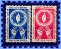 Onu  1953- 21/22 Paire  Trace De Char. - Unused Stamps