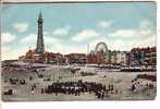 GOOD OLD BREAT BRITAIN POSTCARD - BLACKPOOL View - Beach Scene - Blackpool