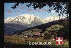 Jolie CP Haute Savoie 74 Combloux Le Village Et Vue Panoramique Sur Le Mont-Blanc - A Circulée - Combloux