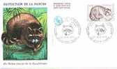 Superbe FDC (relief) RATON LAVEUR De La Guadeloupe 1973 - Roedores