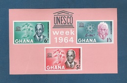 GHANA - 1964 - BF Nuovo S.t.l. Di 3 Valori Non Dentellati Dedicati All'UNESCO - In Ottime Condizioni - DC0154. - UNESCO