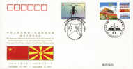 PFTN.WJ-137 CHINA-MACEDONIA DIPLOMATIC COMM.COVER - Covers & Documents