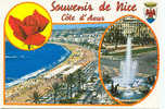 SOuvenir De Nice Côte D´azur - Promenade Des Anglais - Fontaine Place Massena - Plätze