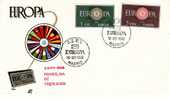 SPAIN FDC MICHEL 1189/60 EUROPA 1960 MADRID DRAPEAUX EUROPEENS/EUROPEAN FLAGS - 1960