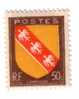 Blason 50c Lorraine Yvert 757, Jaune Déplacé, ** - 1941-66 Coat Of Arms And Heraldry
