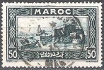 Maroc 1933 Michel 104 O Cote (2005) 0.40 Euro Forteresse Udayas Rabat Cachet Rond - Usati