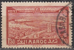 Maroc 1933 Michel 119  Cote (2005) 0.80 Euro Rabat Vue Aérienne Cachet Rond - Usados