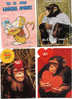 4 CARTES POSTALES HUMOURISTIQUES SUR LE THEME DES ANIMAUX DES CHIMPANZES DES SINGES /MONKEYS - Monkeys