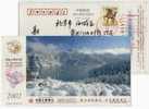 China 2002 Xinjiang Bank Advertising Pre-stamped Card Winter Scenery Tianchi Lake - Autres & Non Classés