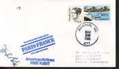 A69 America Airlines First Flight Raleygh Durham Paris 26/5/1988 - 3c. 1961-... Lettres