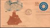 PAP Fdc  Transports >  Maritime  USA 1975 The Seafaring Tradition Carte Planisphère - Marítimo