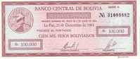 BOLIVIE   100 000 Pesos Bolivianos  Daté Du 21-12-1984   Pick 188    ***** BILLET  NEUF ***** - Bolivië