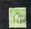 Francia - N. 106  Used (UNI)  5c  Verde Giallo  II Tipo - 1898-1900 Sage (Tipo III)