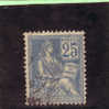 Francia - N. 118  Used (UNI)  25c. Azzurro   II Tipo - Allegoria Tipo "Mouchon" - 1900-02 Mouchon