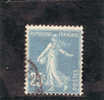 Francia N. 140  Used (UNI) 25c.  Azzurro  Seminatrice Senza Globo, Fondo Unito - Tipo II - Used Stamps