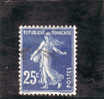 Francia N. 140a Used (UNI) 25c.  Azzurro Nero  Seminatrice Senza Globo, Fondo Unito - Tipo II - Oblitérés