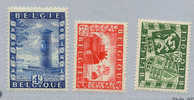 Belgique 1950, 823/825  +  Cote 16 €     Union Belgo-Britannique  Hertain - Neufs