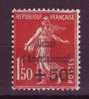 France ** N° 277 - + 50c S. 1F50 Rouge Sombre - 1927-31 Caisse D'Amortissement